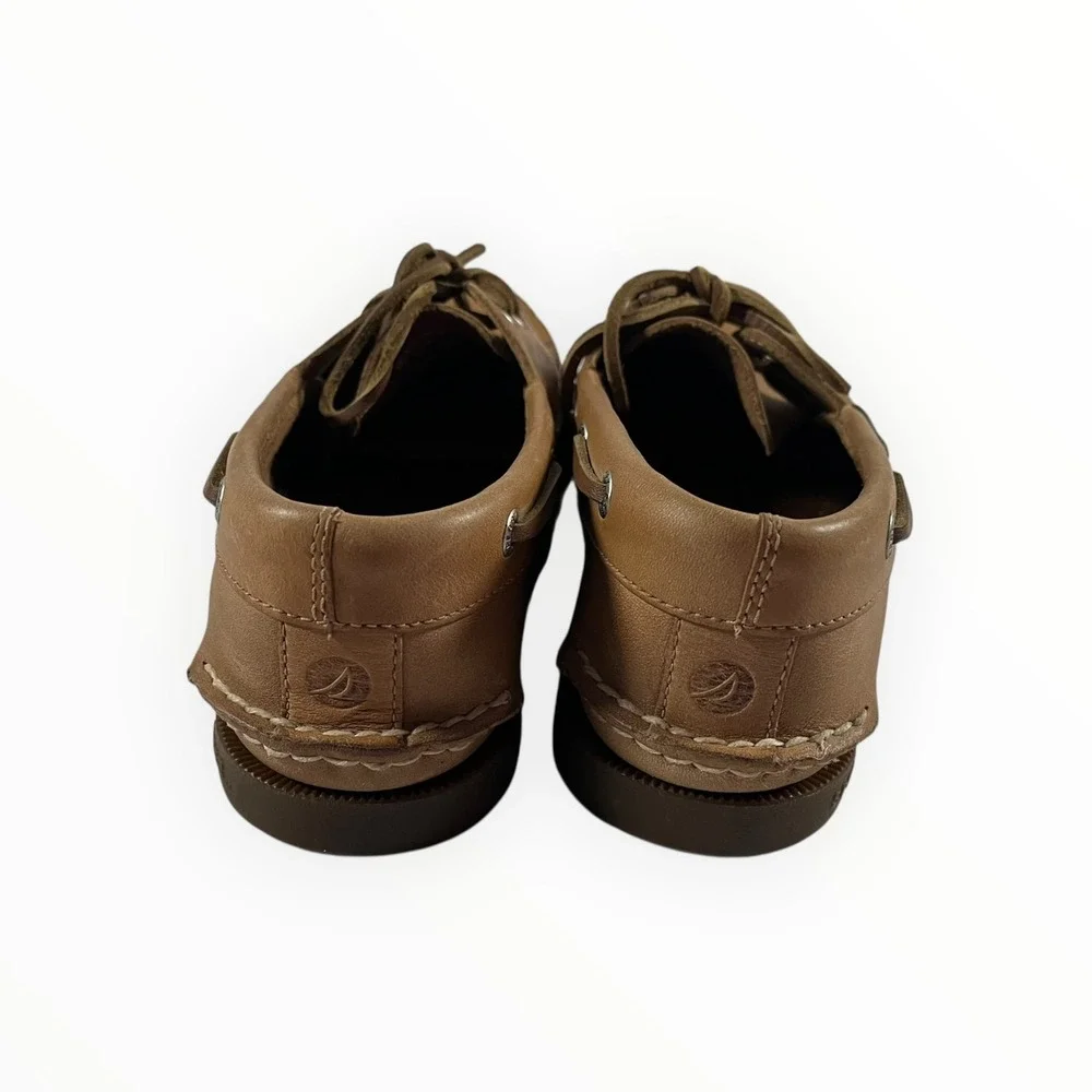 Sperry Authentic Original Boat Shoes Men's Tan Leather Lace Up Moc Toe Size 8
